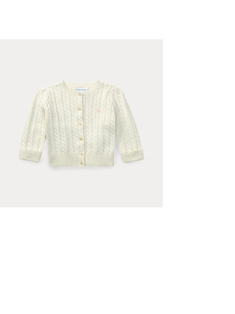 Ralph Lauren Mini-Cable Cotton Cardigan 12M